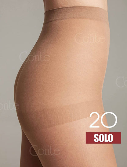Conte Solo 20 Den - Classic Women's Pantyhose with a Reinforced Shorts (8S-39SP)