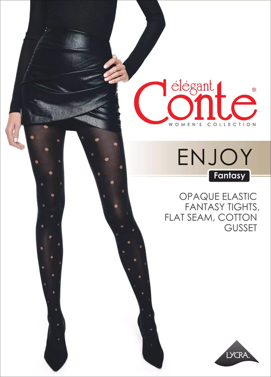 Conte Enjoy 50 Den - Fantasy Opaque Women's Tights with Sheer Polka Dots (19S-241SP)