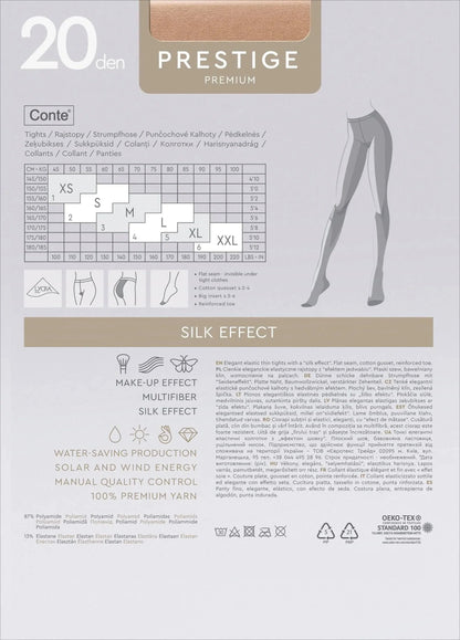 Conte (Poland) Prestige 20 Den - Classic Sheer to Waist T-top Women's Tights (8S-43SP)